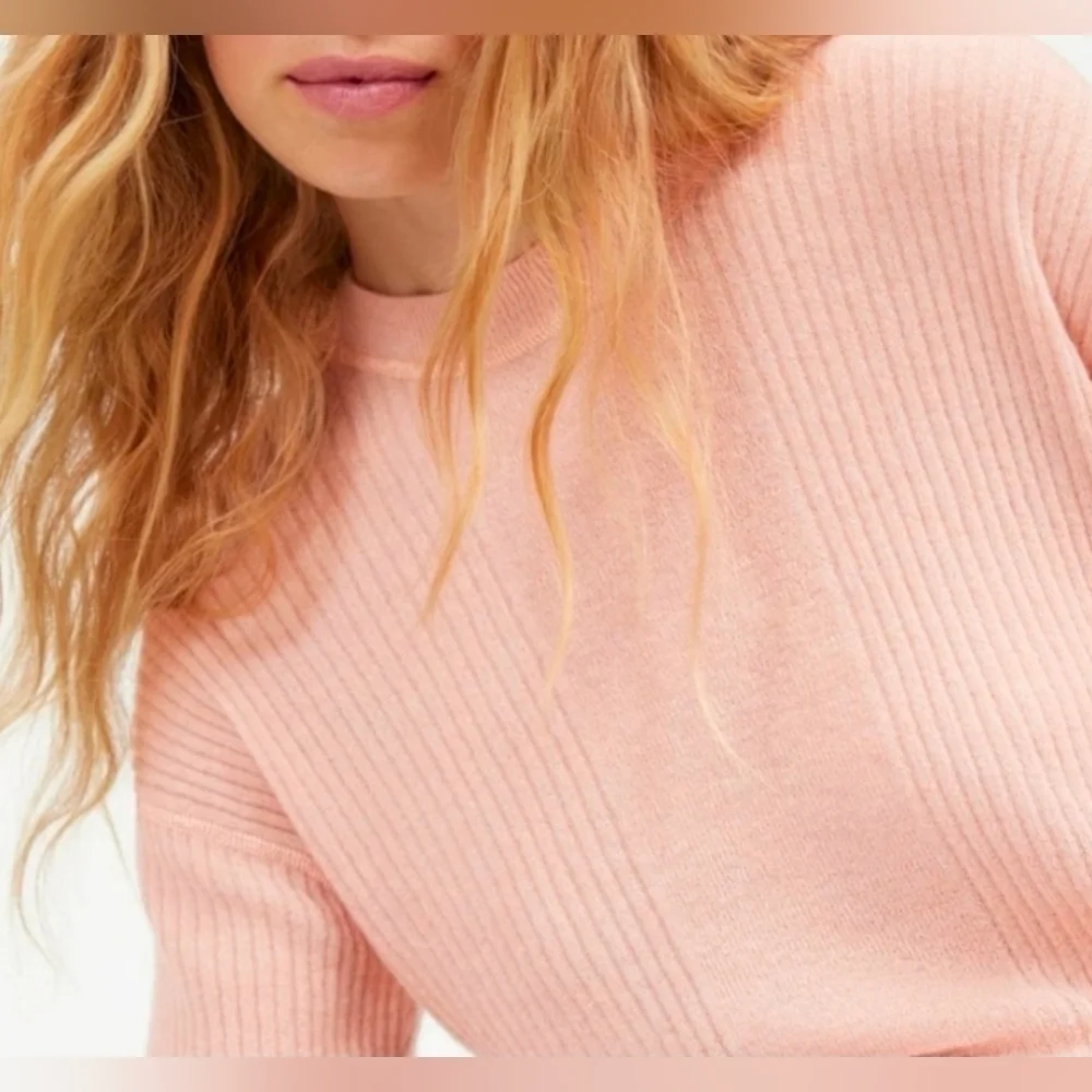 Madewell Pink Crewneck Alpaca blend sweater, Size L. Nwt